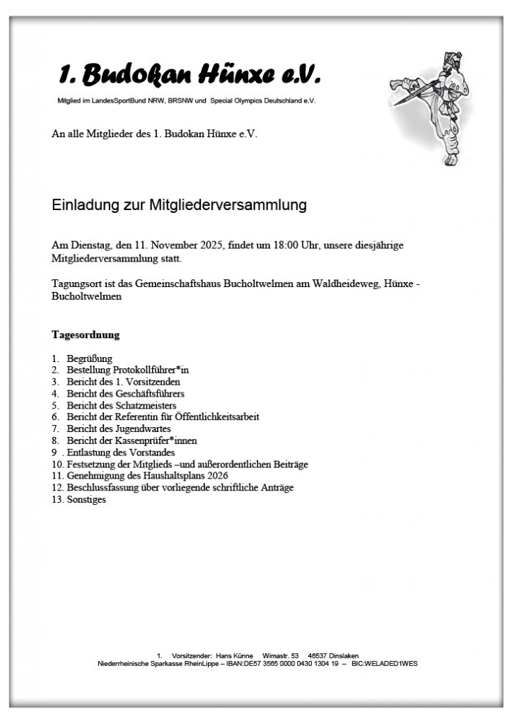 ***Einladung zur Mitgliederversammlung 2025***
